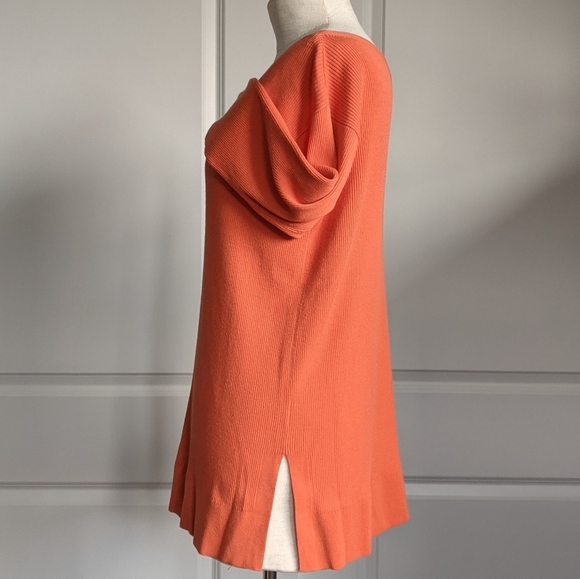 Lafayette 148 Sweater Lightweight Rib Knit V-Neck Pullover Habanero Orange M NWT - Picture 6 of 14